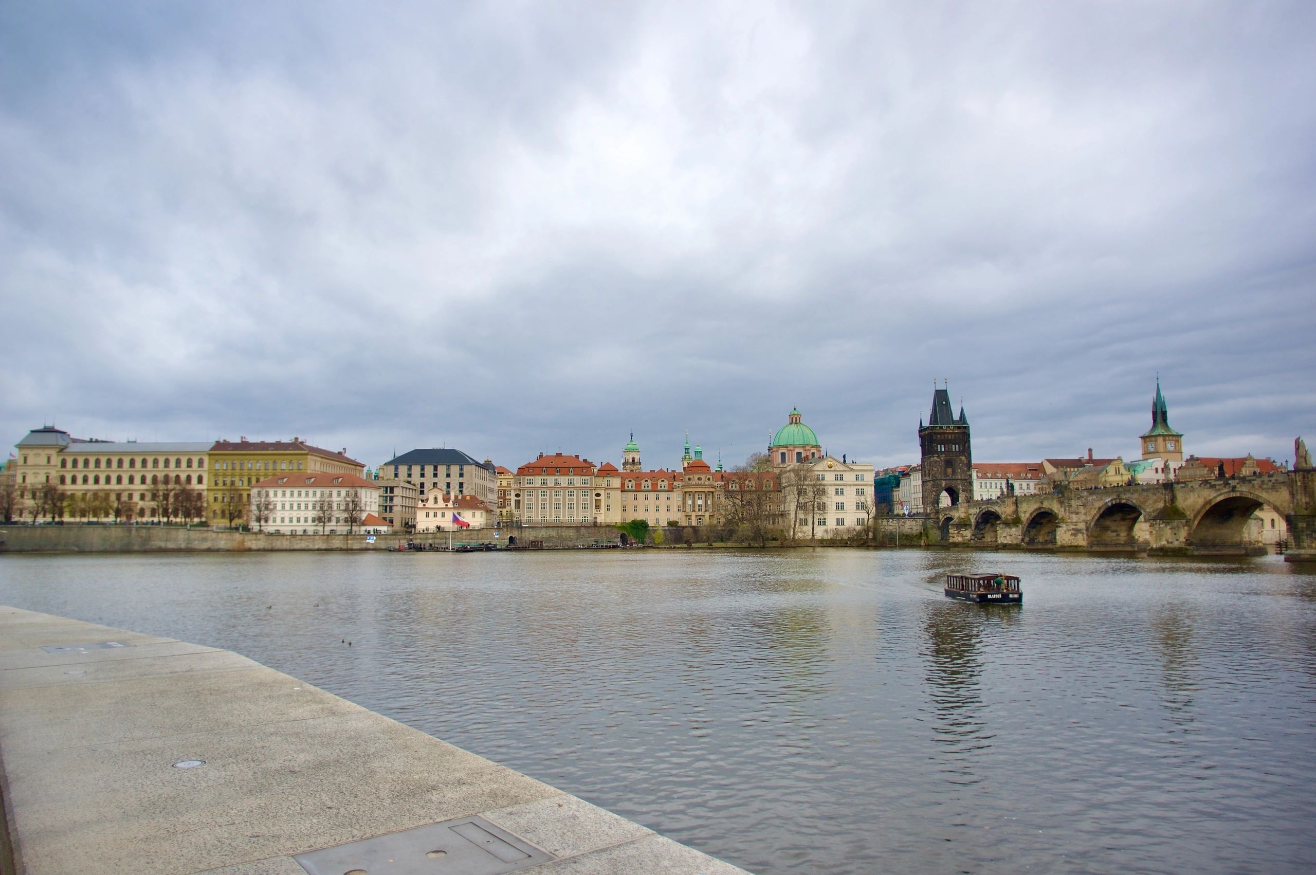 Prague skyline and Charles Bridge